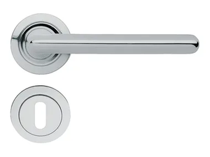 TRENDY - Chromed brass door handle on rose with lock _ LINEA CALI'